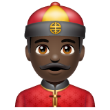 A quoi ressemblent les emoji Homme avec casquette chinoise: peau foncée sur Whatsapp.