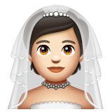 A quoi ressemblent les emoji Personne mariée avec voile: peau claire sur Whatsapp.