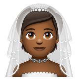 A quoi ressemblent les emoji Personne mariée avec voile: peau mate sur Whatsapp.