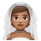 How Person with Veil: Medium Skin Tone emoji looks on Whatsapp.