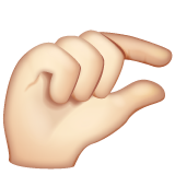 How Pinching Hand: Light Skin Tone emoji looks on Whatsapp.