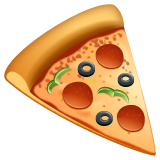 How Pizza emoji looks on Whatsapp.