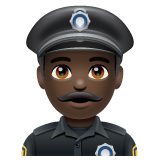 Bagaimana Police Officer: Dark Skin Tone emoji terlihat di Whatsapp.