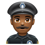 Bagaimana Police Officer: Medium-Dark Skin Tone emoji terlihat di Whatsapp.