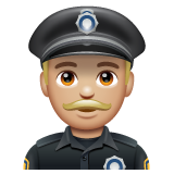 How Police Officer: Medium-Light Skin Tone emoji looks on Whatsapp.