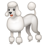 Bagaimana emoji Anjing poodle kelihatan di Whatsapp.