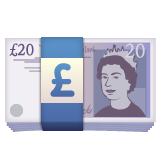 How Pound Banknote emoji looks on Whatsapp.