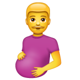 Como o emoji do Homem grávido é exibido no Whatsapp.