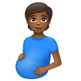 How Pregnant Person: Medium-Dark Skin Tone emoji looks on Whatsapp.