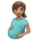 Bagaimana Pregnant Woman: Medium Skin Tone emoji terlihat di Whatsapp.