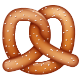 How Pretzel emoji looks on Whatsapp.