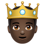 How Prince: Dark Skin Tone emoji looks on Whatsapp.