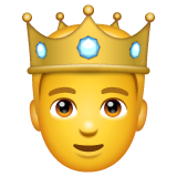 Como o emoji do Príncipe é exibido no Whatsapp.