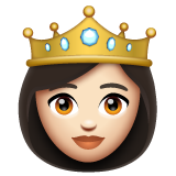 Hvordan Prinsesse: hudtype 1–2 emoji ser ut på Whatsapp.