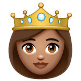 Hoe Prinses: getinte huidskleur emoji eruit ziet op Whatsapp.