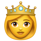 Hoe Prinses emoji eruit ziet op Whatsapp.