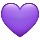 Como o emoji do Coração roxo é exibido no Whatsapp.