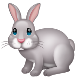 Bagaimana Rabbit emoji terlihat di Whatsapp.