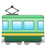 Bagaimana Railway Car emoji terlihat di Whatsapp.