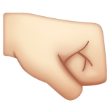 How Right-Facing Fist: Light Skin Tone emoji looks on Whatsapp.