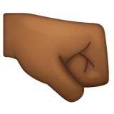 Bagaimana Right-Facing Fist: Medium-Dark Skin Tone emoji terlihat di Whatsapp.