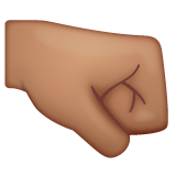 Bagaimana Right-Facing Fist: Medium Skin Tone emoji terlihat di Whatsapp.