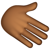 How Rightwards Hand: Medium-Dark Skin Tone emoji looks on Whatsapp.