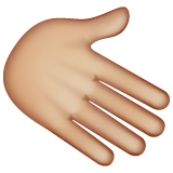 How Rightwards Hand: Medium-Light Skin Tone emoji looks on Whatsapp.