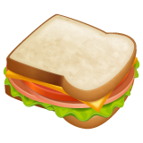 Bagaimana Sandwich emoji terlihat di Whatsapp.