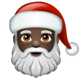 Hoe Kerstman: donkere huidskleur emoji eruit ziet op Whatsapp.