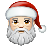 How Santa Claus: Light Skin Tone emoji looks on Whatsapp.