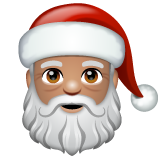 Hoe Kerstman: getinte huidskleur emoji eruit ziet op Whatsapp.