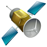 Hoe Satelliet emoji eruit ziet op Whatsapp.