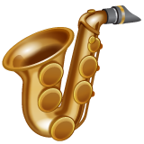 Hoe Saxofoon emoji eruit ziet op Whatsapp.