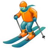 Bagaimana Skier emoji terlihat di Whatsapp.