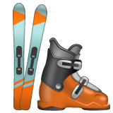 Bagaimana Skis emoji terlihat di Whatsapp.