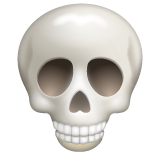 Bagaimana Skull emoji terlihat di Whatsapp.