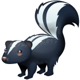 Bagaimana Skunk emoji terlihat di Whatsapp.