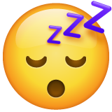 Bagaimana Wajah tidur emoji terlihat di Whatsapp.