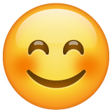 Hvordan Smil med smilende øyne emoji ser ut på Whatsapp.