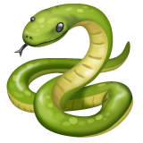 Bagaimana Snake emoji terlihat di Whatsapp.