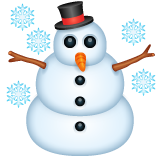 A quoi ressemblent les emoji Bonhomme de neige sur Whatsapp.