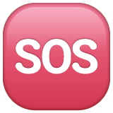 Hvordan SOS-knapp emoji ser ut på Whatsapp.