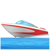 Bagaimana Speedboat emoji terlihat di Whatsapp.