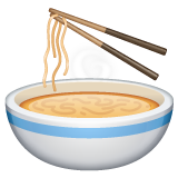 ラーメンの絵文字がWhatsappでどのように見えるか。