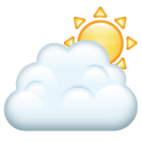 Bagaimana Sun Behind Cloud emoji terlihat di Whatsapp.