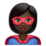 How Superhero: Dark Skin Tone emoji looks on Whatsapp.