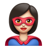 Bagaimana Superhero: Light Skin Tone emoji terlihat di Whatsapp.