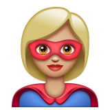 How Superhero: Medium-Light Skin Tone emoji looks on Whatsapp.