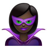 Bagaimana Supervillain: Dark Skin Tone emoji terlihat di Whatsapp.